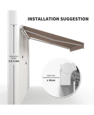 12'x8' Retractable Patio Awning/Sun Shade for Outdoor PatioMulti