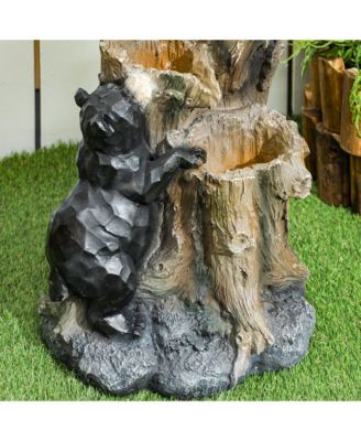 22.4" 3-Tier Outdoor Water Fountain with LED Lights, Pump