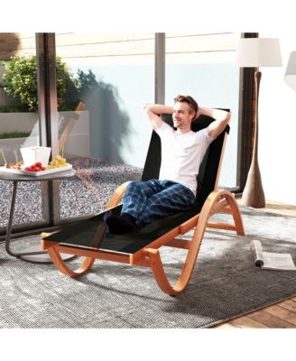 Larch Wood Lounge Chair, 4-Level Adjustable ning Chair,