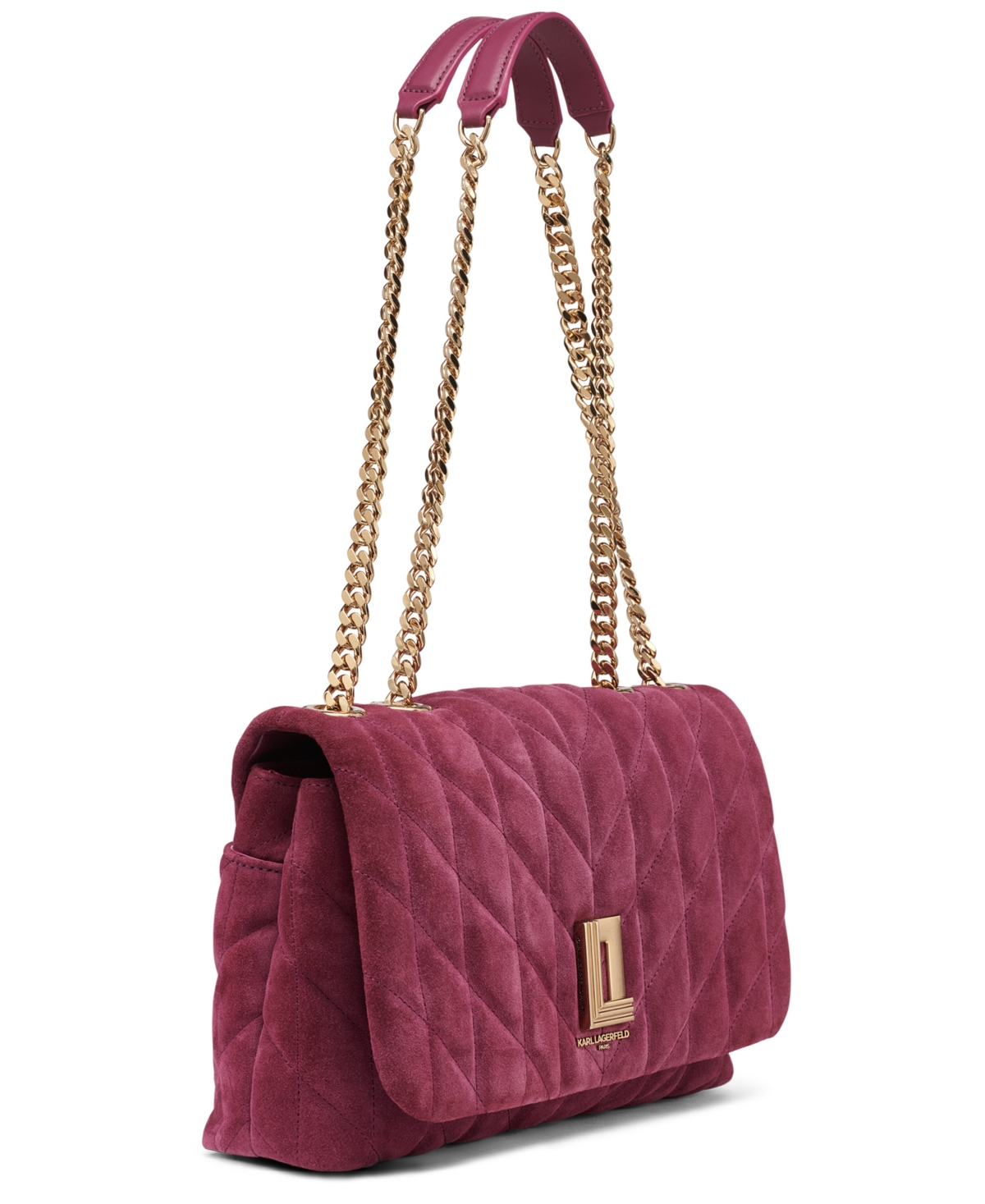 Karl Lagerfeld Lafayette Small Leather Shoulder Bag In Burgundy