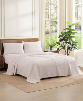 Ithaca Flag Stripe Cotton Percale 4-Piece Sheet Set, Queen