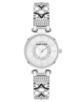 Women's Quartz Silver-Tone Crystal Accented Watch, 26mm