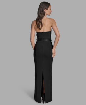 Scuba Women's Strapless Belted Maxi Dress