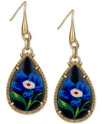 Patricia Nash - Leather Flower Teardrop Earrings
