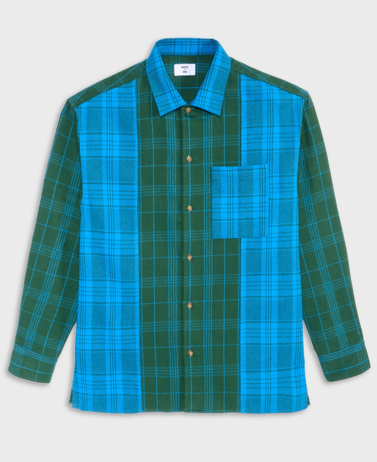 Mode of One Men's Long-Sleeve Cotton Plaid Shirt, Macy's Exclusive