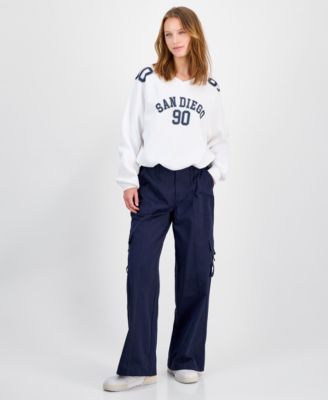 Juniors' Drawstring Cargo Utility Pants