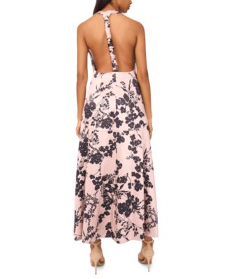 Women's Shadow Floral Nia Satin Midi Dress