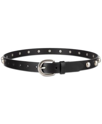 Skinny Studded Casual Leather Belt