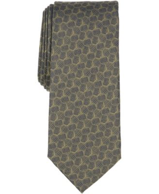 Men's Marigold Geo-Pattern Tie, Macy's Exclusive