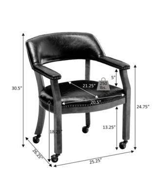 26.25" Faux Leather Take a Seat Dillon Armchair with Wheels