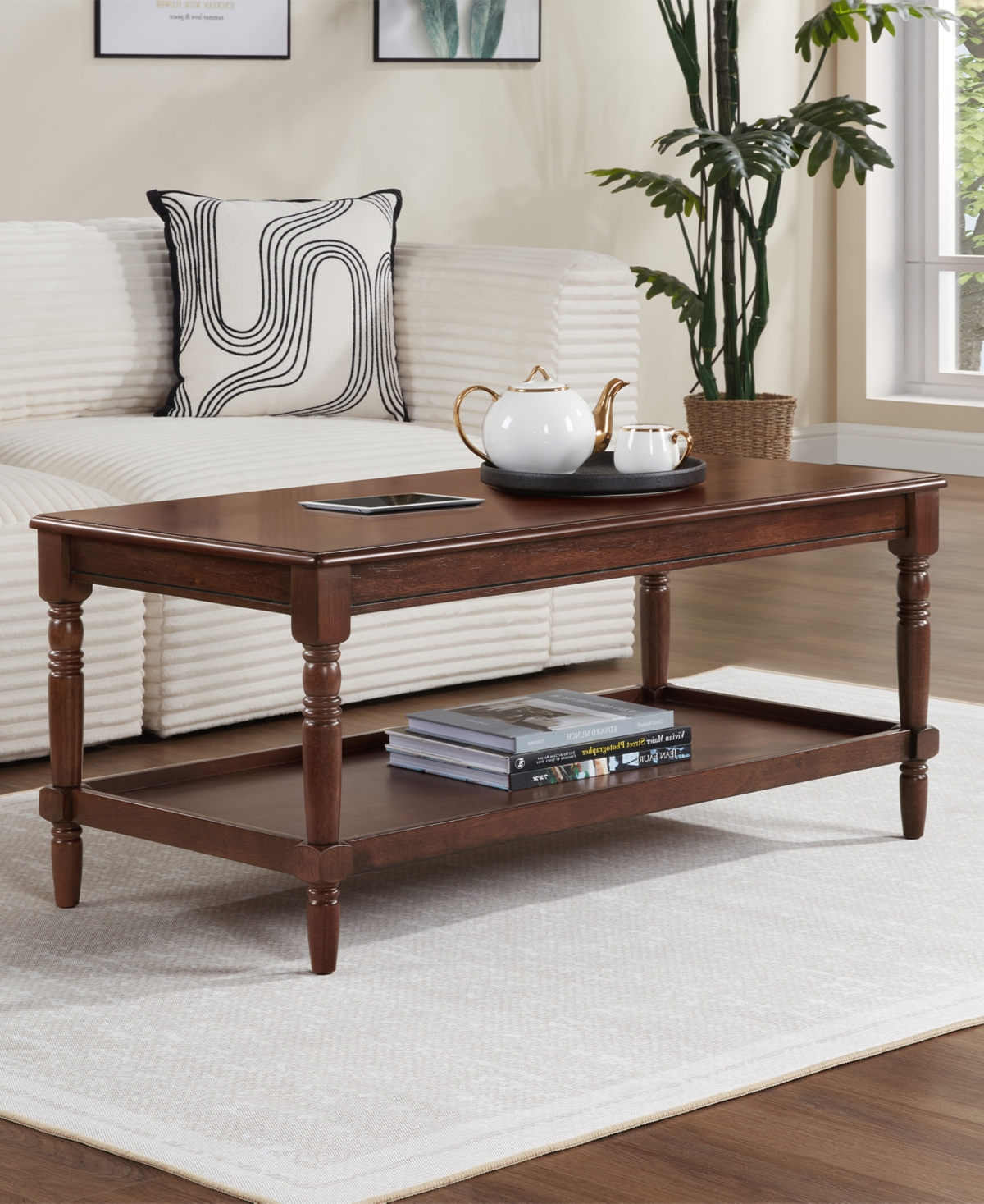 Convenience Concepts 20" Wood French Country Manor No Tools Coffee Table