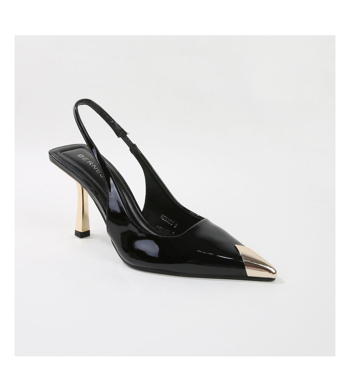 Vega Metallic Cap-Toe Slingback - Beige
