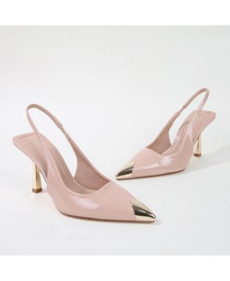 Vega Metallic Cap-Toe Slingback