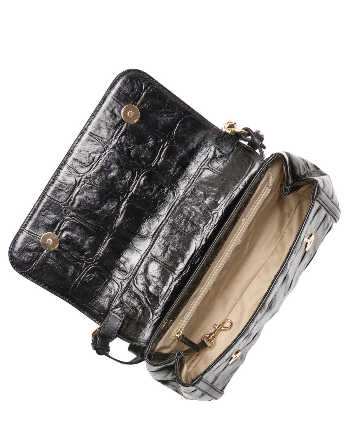 Brahmin Jenah Small Leather Crossbody In Black
