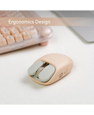 Wavy Chips Dual-Mode Wireless Mouse, 5 Adjustable DPI Levels, 50-Day Battery Life, Milk Tea Color, for Windows, MacOS, iOS, Android
