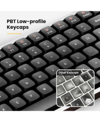 Flow Low Profile Mechanical Keyboard with Mouse, 100 Keys Rechargeable Wireless Keyboards with Bluetooth and Wired Connection