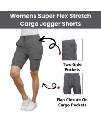 Women's Loose Fit Super Flex Stretch Cargo Jogger Shorts