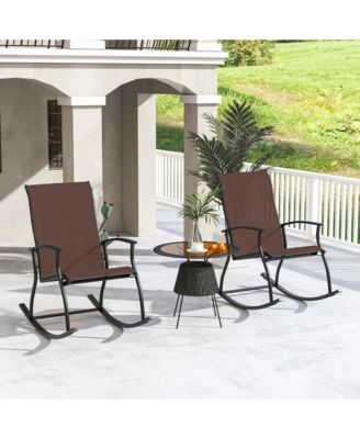 Outdoor Rocking Chairs with Breathable Backrest Smooth Safe Design