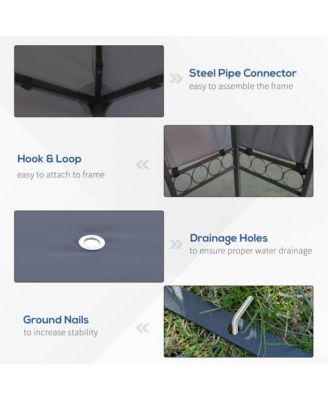 13' x 10' Gazebo for Patio w/ Steel Frame, Double Canopy,