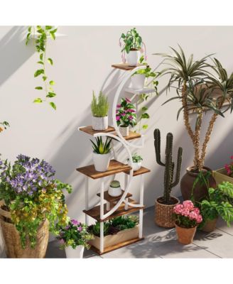 8 Tier Plant Sd, 62" S-Shaped Plant Shelf, ish