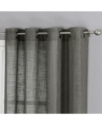 2 Pack Lux Thread Premium Woven Grommet Top Sheer Curtain Panels - Spice