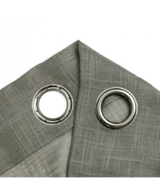 2 Pack Lux Thread Premium Woven Grommet Top Sheer Curtain Panels - Spice