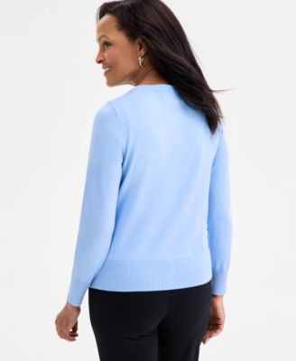 Petite Fran Long Sleeve Sweater, Macy's Exclusive