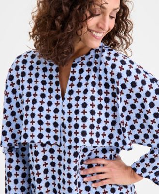 Petite Fran Crepe Crewneck Top