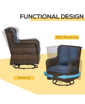 Patio Bistro Set, Rocking & 360° Rotation, Porch Furniture,