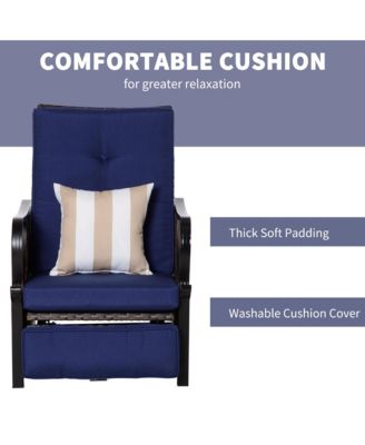 Outdoor Recliner Chair, PE Wicker Furniture, Dark