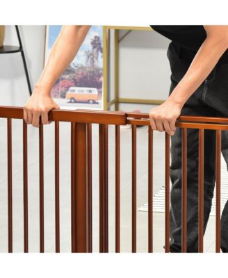 Paw Hut Adjustable Wooden Pet Gate for Doorway, Hall w/ Safety Barrier