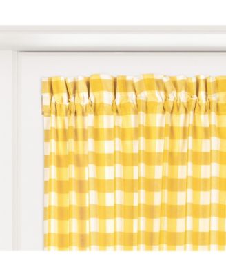 Farmhouse Plaid Gingham Check Swag Valance Curtain Panel Pair - 72 in. W x 63 in. L