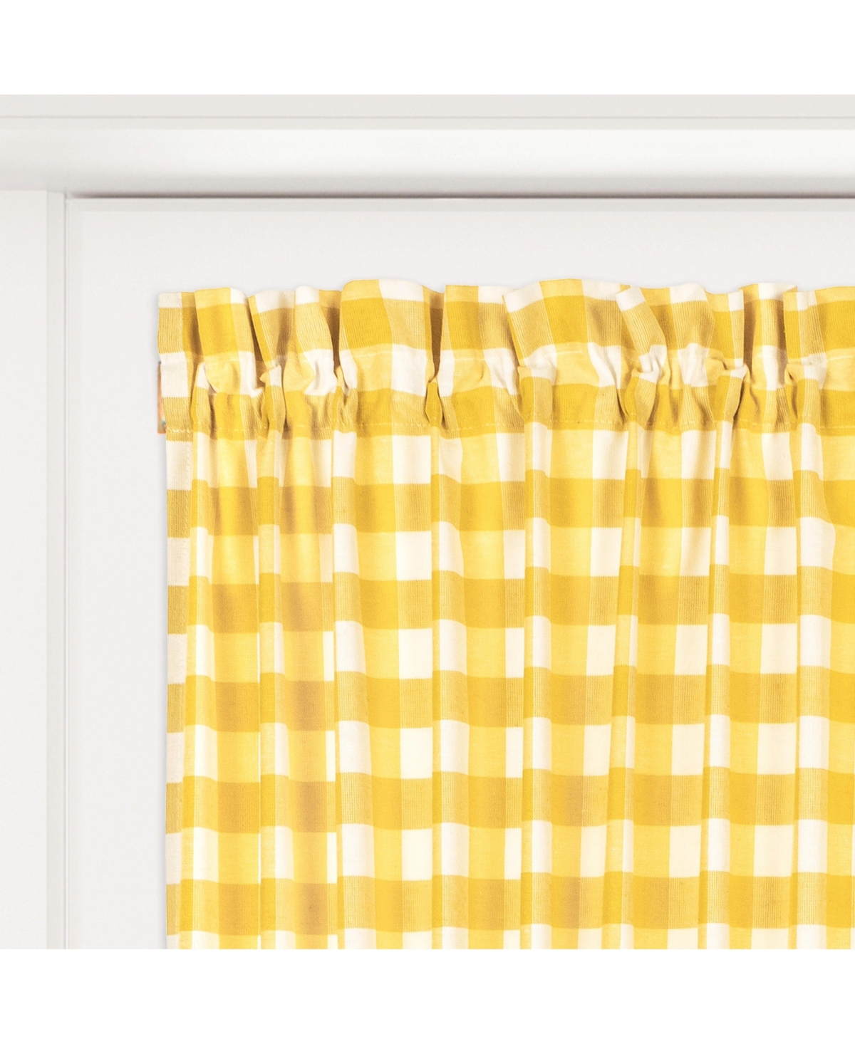 Kate Aurora Farmhouse Plaid Gingham Check Swag Valance Curtain Panel Pair - 72 in. W x 63 L
