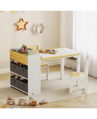 Kids Desk and Chair Set, Activity Craft Table for 3-8,