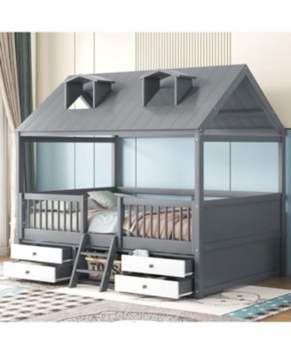 Full Size Wood Bed House Bed Frame