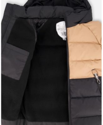 Toddler Boys Colorblocked Puffy Winter Coat Black - Toddler|Child