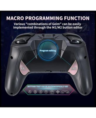 Wireless Switch 2 Pro Controller with Back Buttons, RGB 7-Color Light, 6-Axis Gyro, TURBO, One-Touch Start, Compatible with Switch, Android, iOS, PC