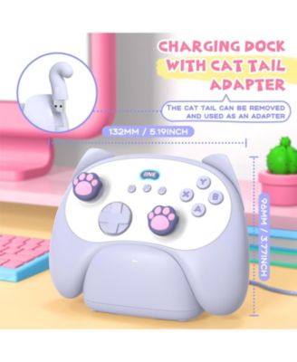 Wireless Controller with Charging Dock – Multi-Platform Gamepad for PC, Switch, Android, iOS, Turbo, Macro, 6-Axis Motion, Rumble, for Small Hands