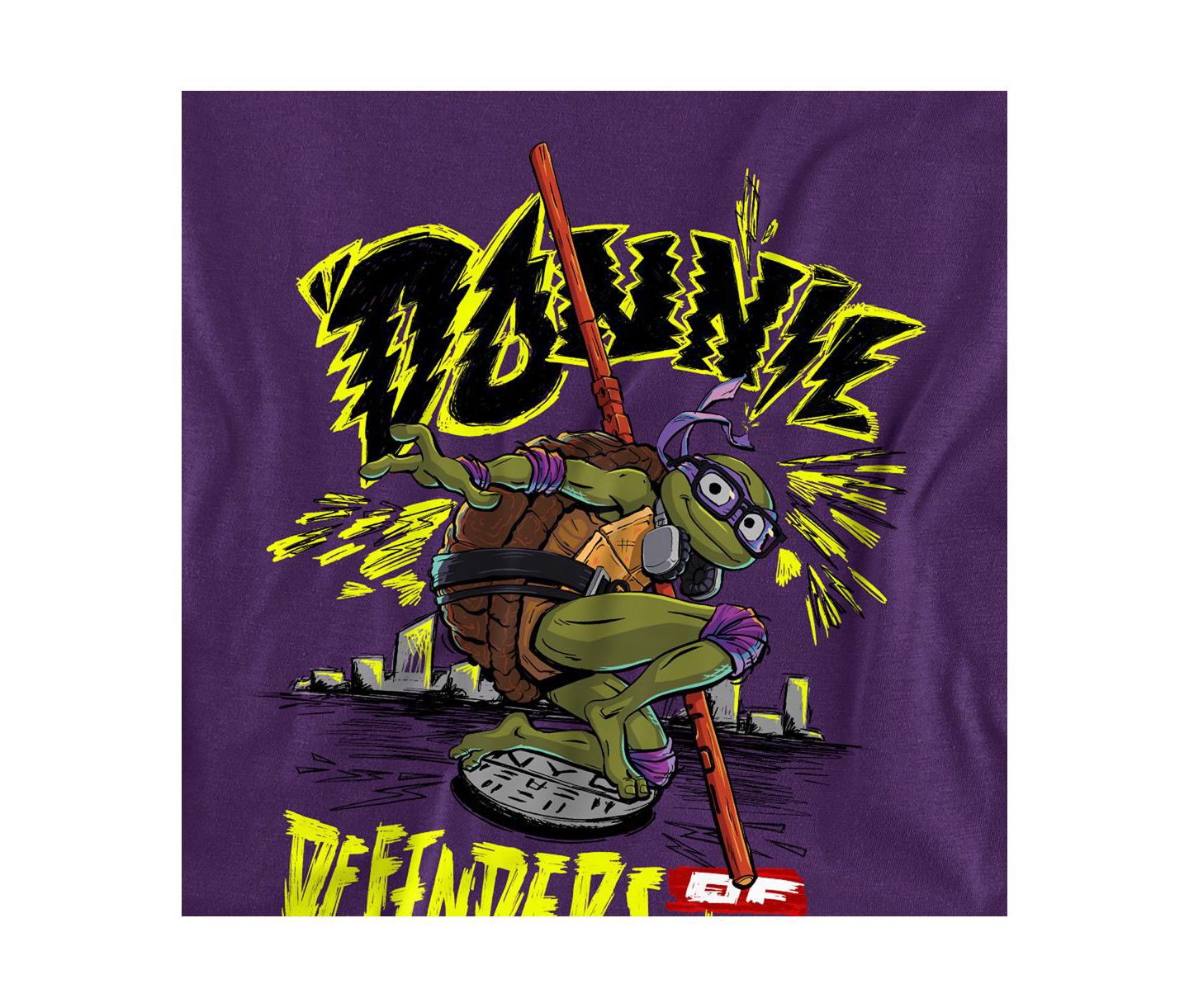 Мужская футболка Teenage Mutant Ninja Turtles Tmnt Mutant Mayhem Donnie City, цвет: Фиолетовый — фото 2