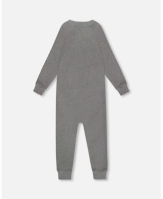Kids Unisex One-Piece Thermal Underwear Dark Heather Gray