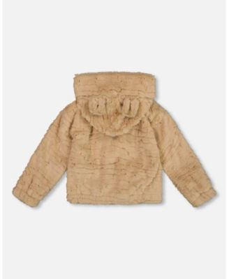 Girl Faux Fur Hooded Jacket Nougat - Toddler|Child