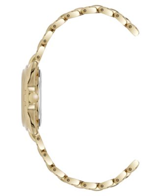 Women's Quartz Round Capital Gold-Tone Metal Alloy Bracelet Watch, 28mm