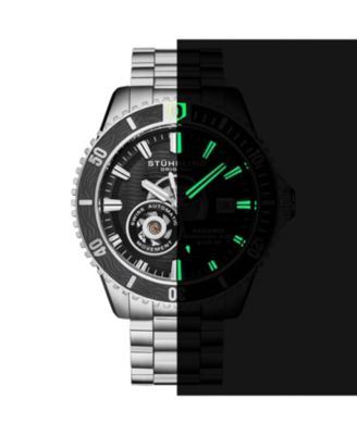 1013 Men s Automatic Watch Swiss Movement Black Dial Black Bezel Stainless Steel Case and Bracelet 200M Water Resistant Diver Date Window