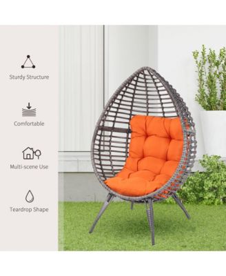 Outdoor Indoor, Teardrop Egg Chair, Cushion, Plastic Rat,