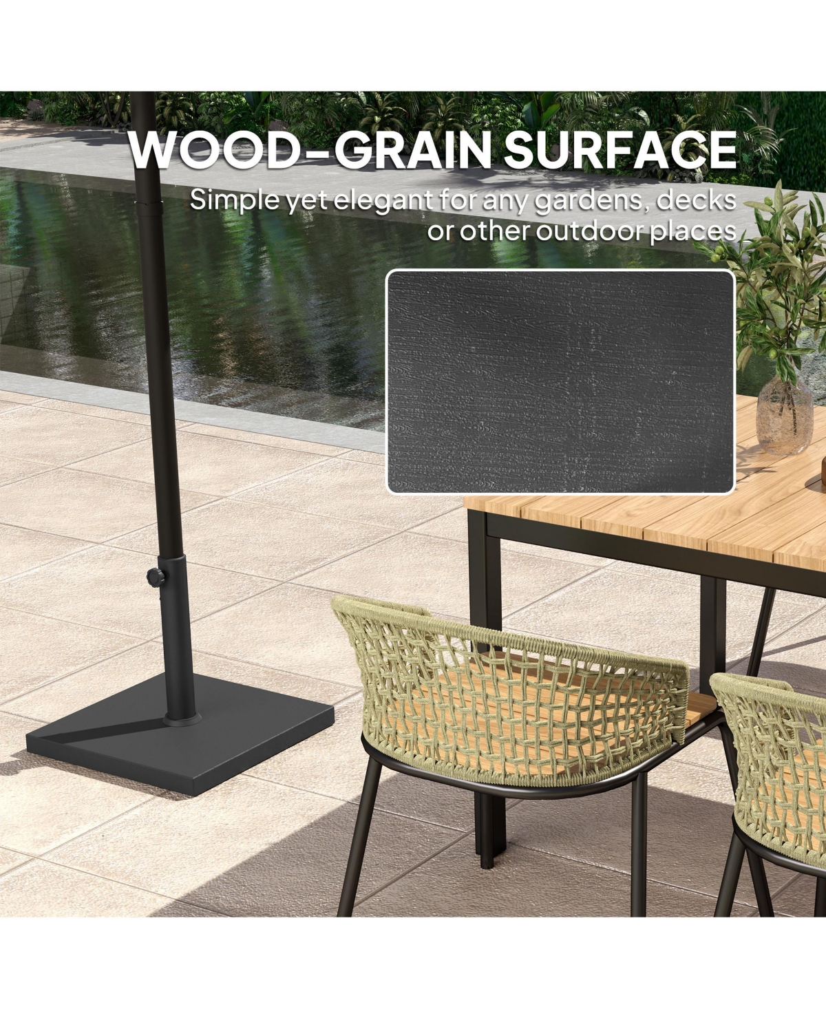 Outsunny Patio Umbrella Base 32 lbs Sd for 1.5"/1.9",