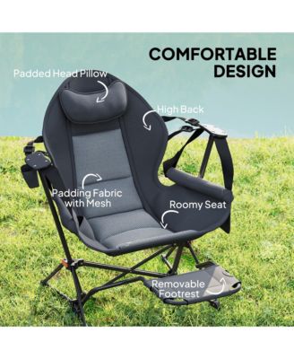 Hammock Camping Chair Set of 2 with Adjustable Back, Dark