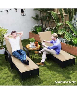 2PCS Chaise Lounge Chair Cushion, 76" x 23",