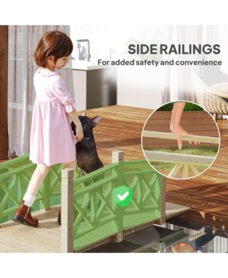5 ft. Wood Garden Bridge with Safety Handrails Backyard Bridge,
