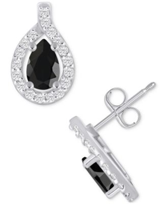 Amethyst (3/4 ct. t.w.) & Diamond (1/4 ct. t.w.) Halo Stud Earrings in 10k White Gold (Also Available in Additional Gemstones)