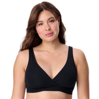 Maternity Motherhood Cotton Wrap Front Nursing Sleep Bralette, 2-Pack